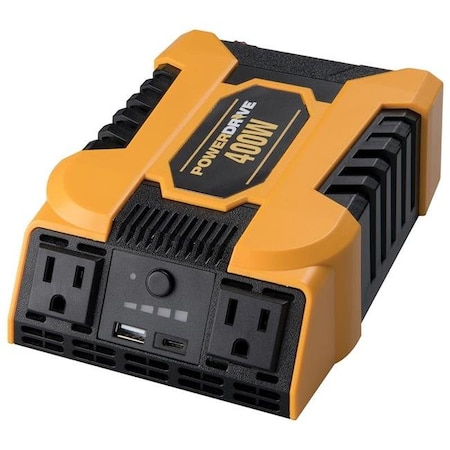 Powerdrive PowerDrive PDI400 400W Power Inverter with 2 AC USB 2.4A & USB-C 3.0A Ports PDI400